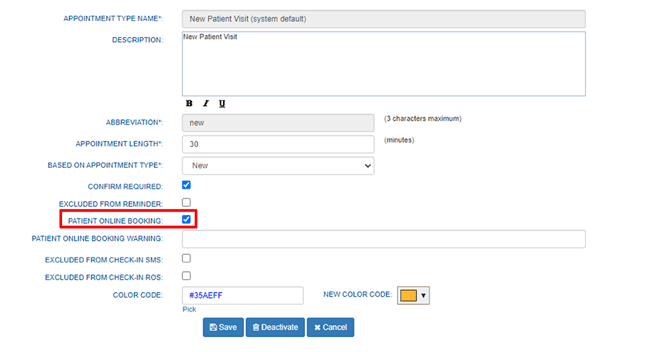 Established Patient Appointment Type