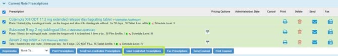 EPCS Current Note Prescription