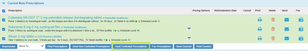 EPCS Current Note Prescription