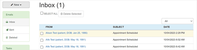 Appointment Inbox