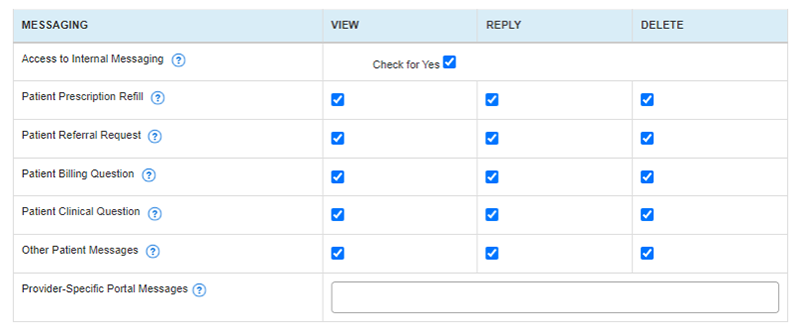 Patient messaging settings