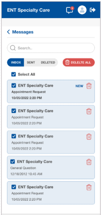 Patient Messaging Inbox
