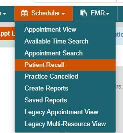 Scheduler Patient Recall