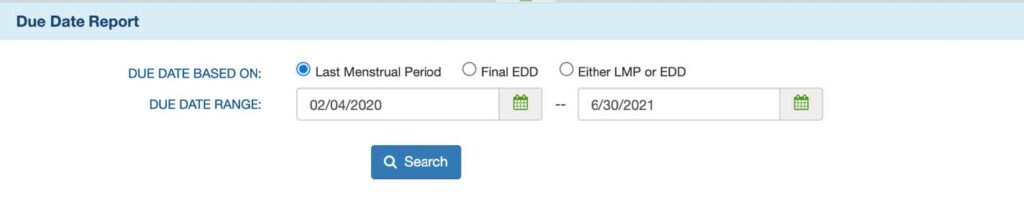 Due Date Report Date Range