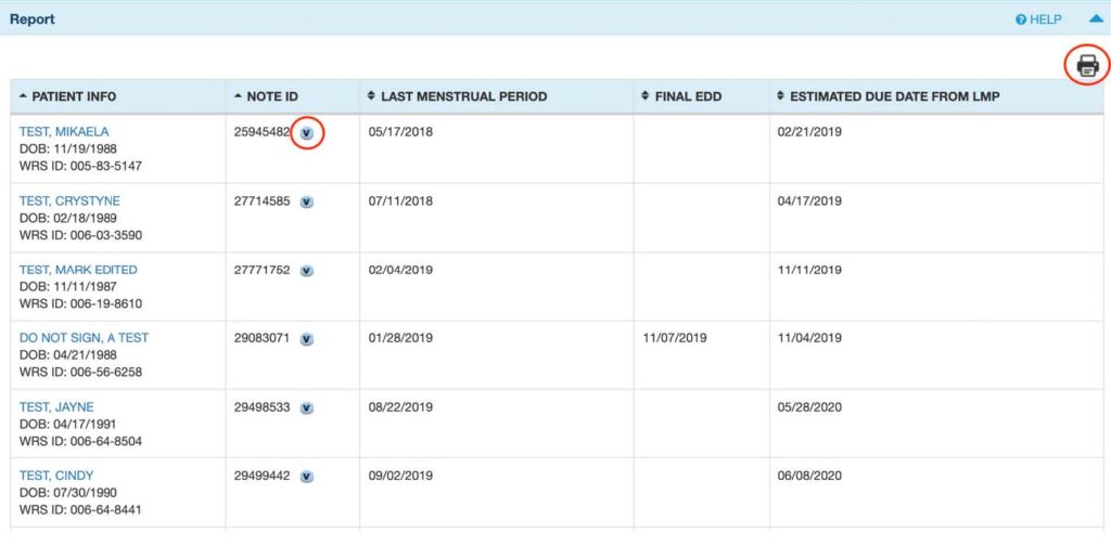 Due Date Report Print