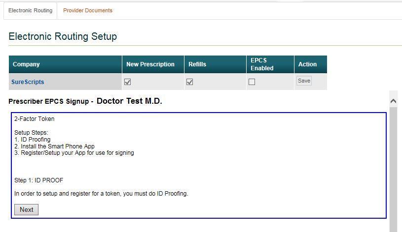 EPCS Electronic Routing 2FA