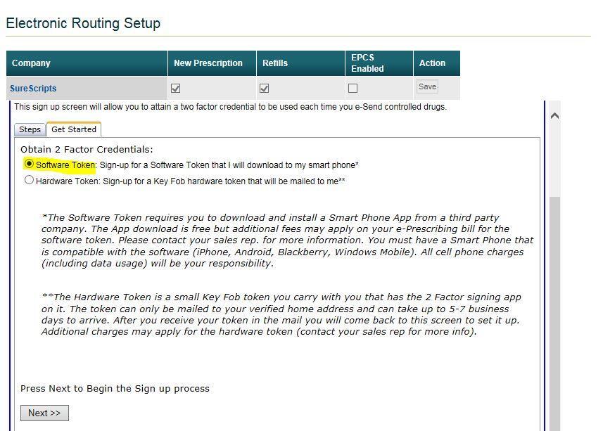EPCS Electronic Routing Setup