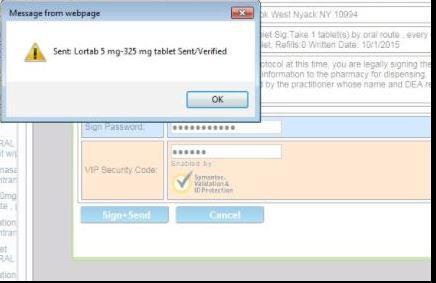 EPCS Webpage Message