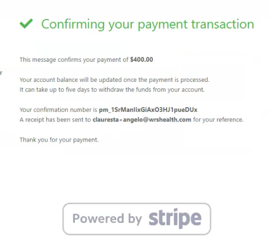 Confirm payment
