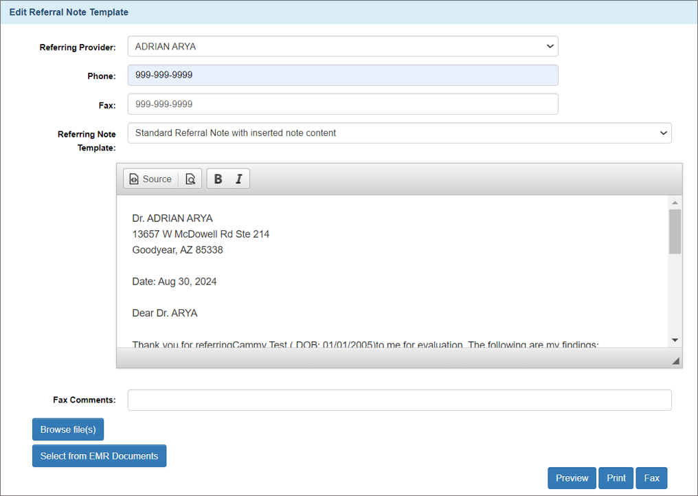 Send Referral Letter