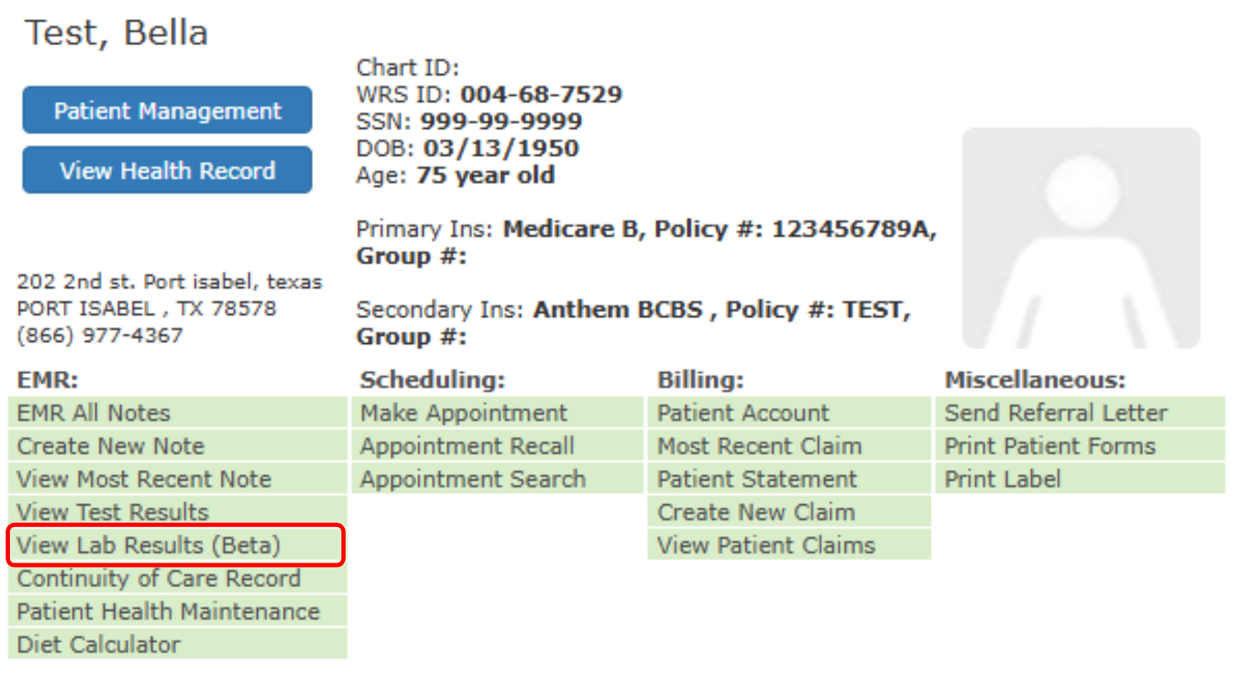 View Lab Results Beta