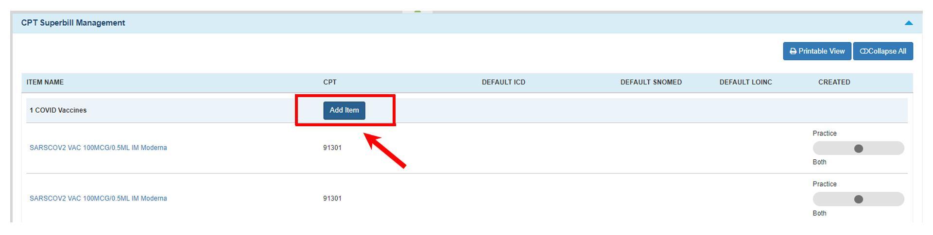CPT Superbill add new
