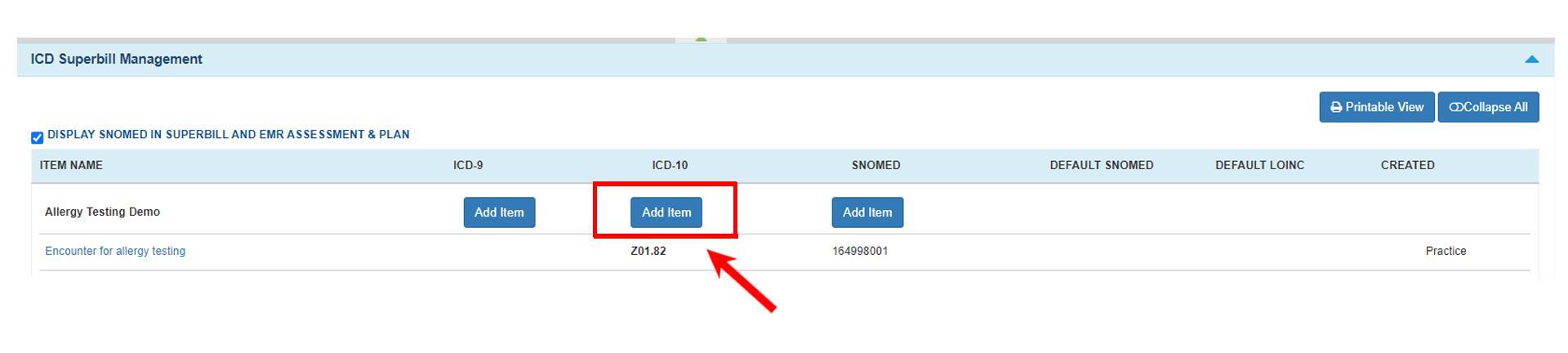 ICD Superbill add new