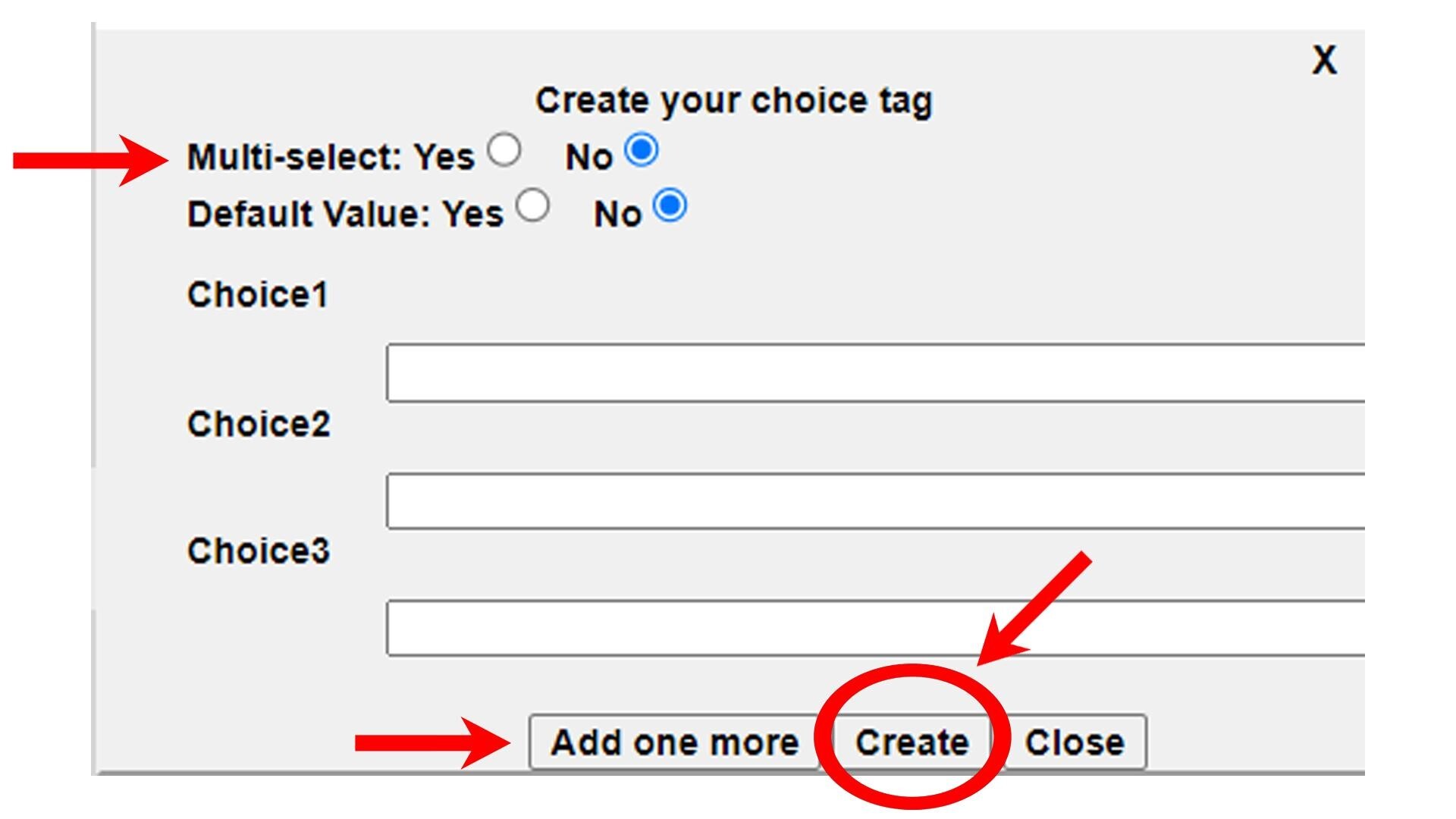 New HPI template content choice tag