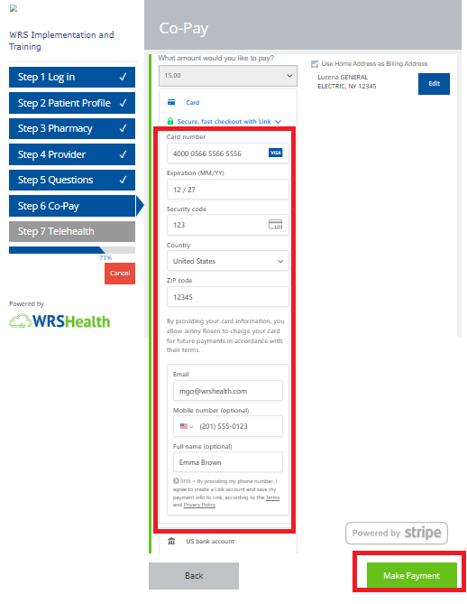 Enter new credit card details
